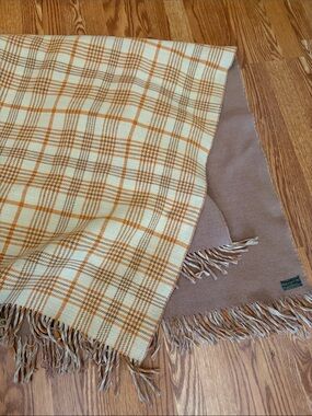 Pendleton Wool Throw in Taupe with Blue Label